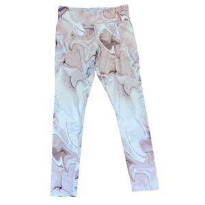 Old Navy Active High Rise Leggings Pink Marble Swirl, Pockets, Size XXL